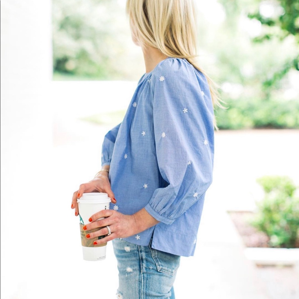 J. Crew Embroidered Blouse, XXS